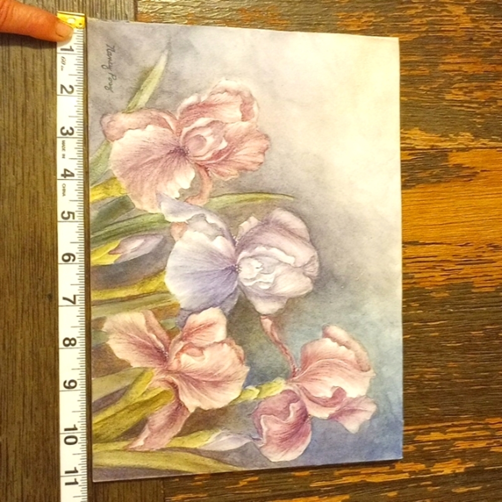 Iris plants painted on drywall